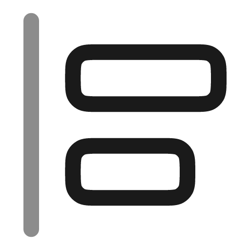 Align left line duotone icon, two-tone style, from Solar