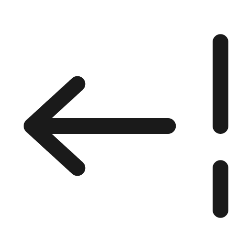 Arrow left from line broken icon, line style, from Solar