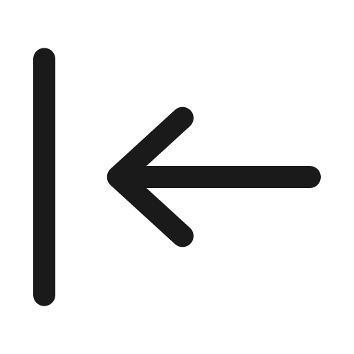 Arrow left to line outline icon, outline style, from Solar