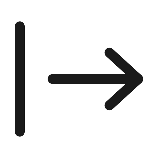 Arrow right from line outline icon, outline style, from Solar