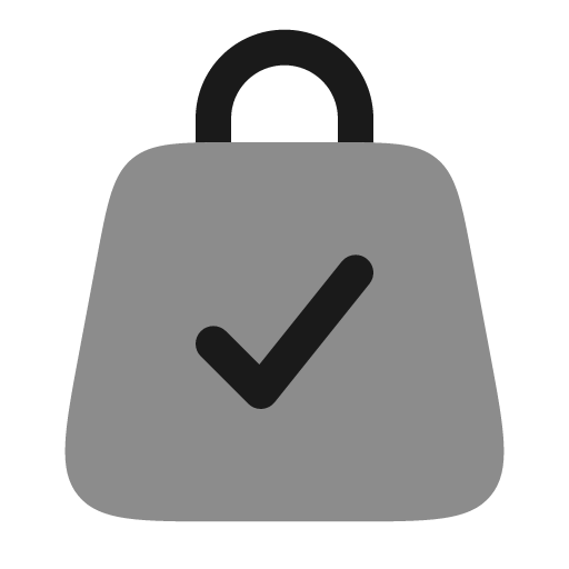 Bag check bold duotone icon, two-tone style, from Solar