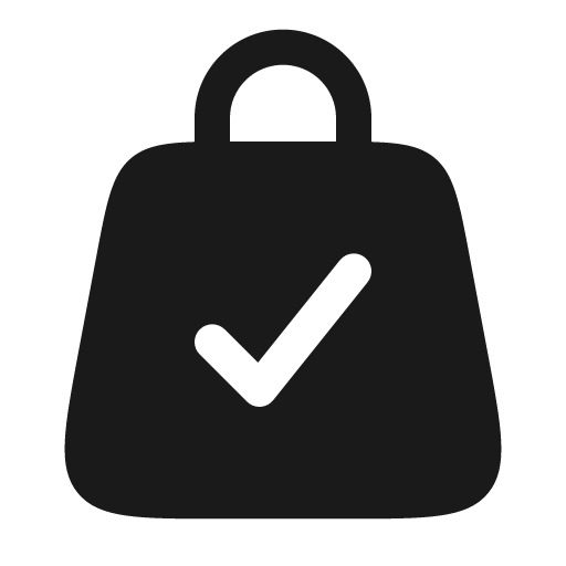 Bag check bold icon, bold style, from Solar