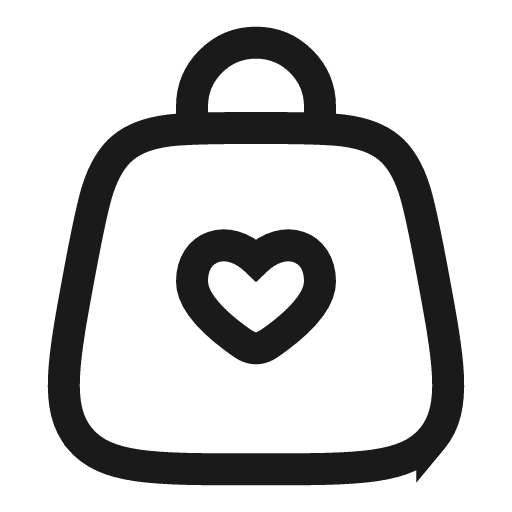 Bag heart linear icon, line style, from Solar