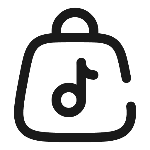 Bag music 2 broken icon, line style, from Solar