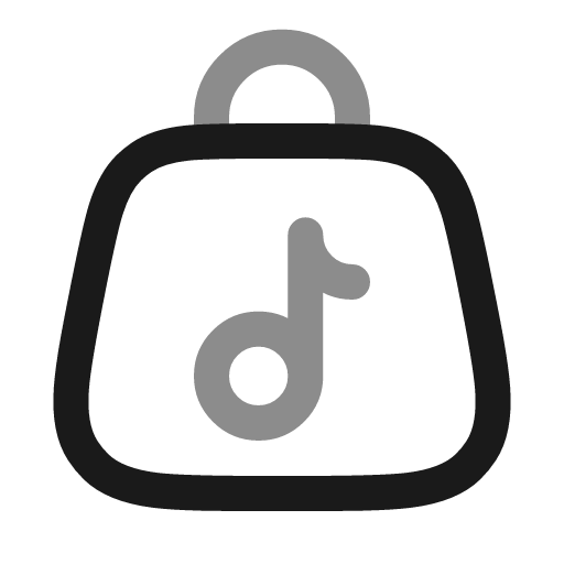 Bag music 2 line duotone icon, two-tone style, from Solar