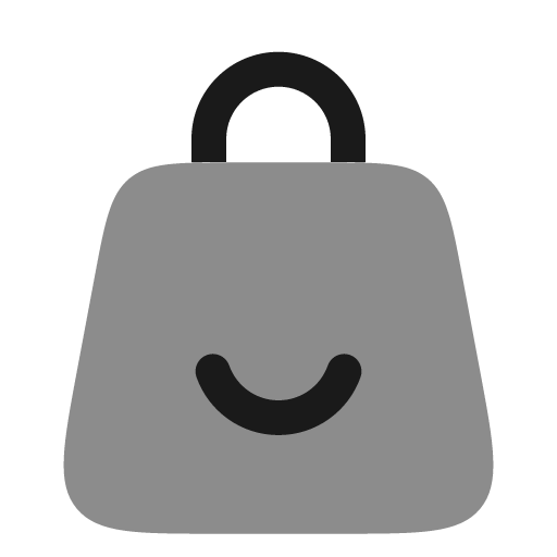 Bag smile bold duotone icon, two-tone style, from Solar
