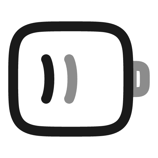 Battery half line duotone icon, two-tone style, from Solar