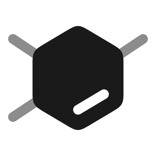 Benzene ring bold duotone icon, two-tone style, from Solar