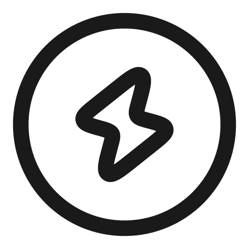 Bolt circle outline icon, outline style, from Solar