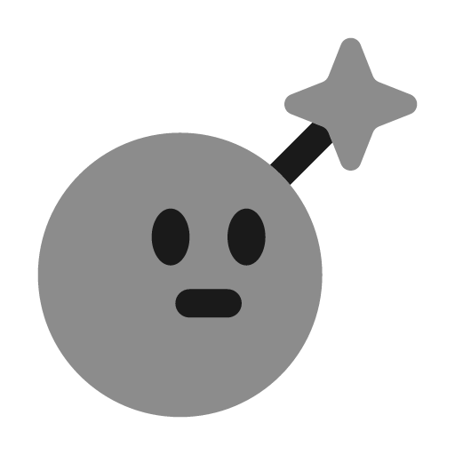 Bomb emoji bold duotone icon, two-tone style, from Solar