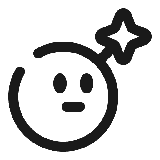 Bomb emoji broken icon, line style, from Solar