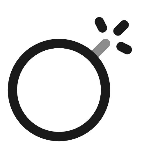 Bomb minimalistic line duotone icon, two-tone style, from Solar