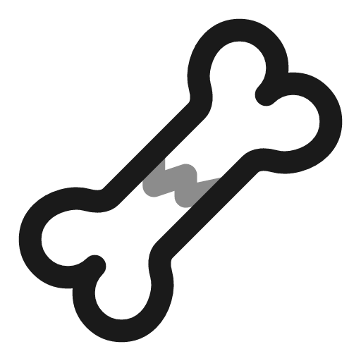Bone crack line duotone icon, two-tone style, from Solar