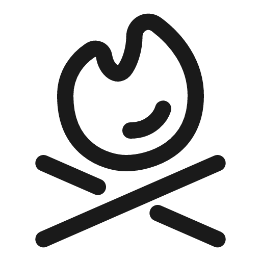 Bonfire linear icon, line style, from Solar