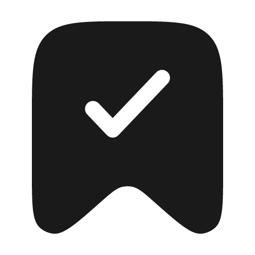 Bookmark check bold icon, bold style, from Solar