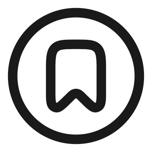Bookmark circle outline icon, outline style, from Solar