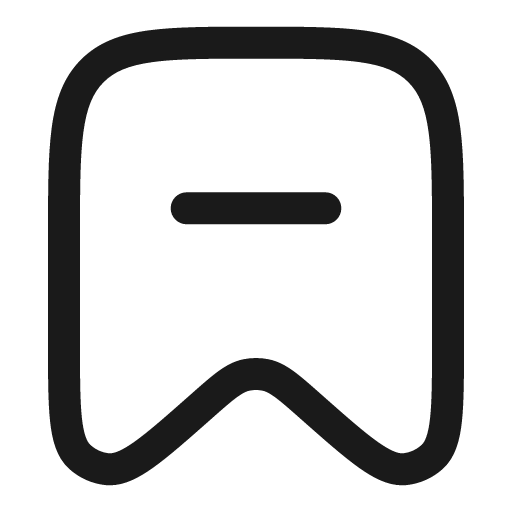 Bookmark minus outline icon, outline style, from Solar