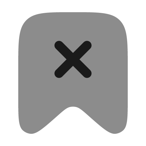 Bookmark x bold duotone icon, two-tone style, from Solar