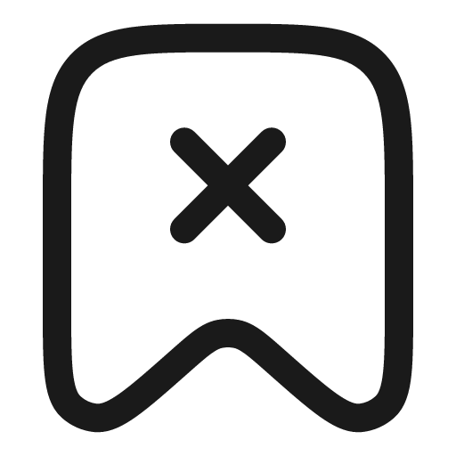 Bookmark x outline icon, outline style, from Solar