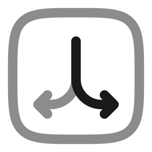 Branching paths down line duotone icon, two-tone style, from Solar