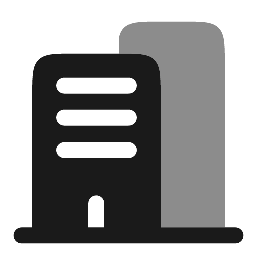 Buildings bold duotone icon, two-tone style, from Solar