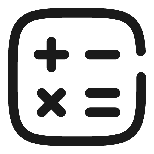 Calculator minimalistic broken icon, line style, from Solar