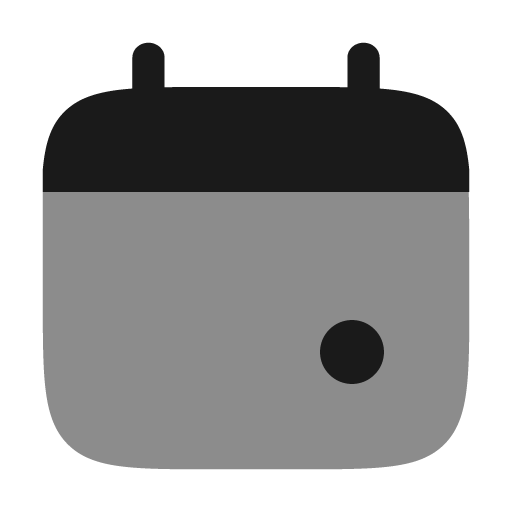 Calendar mark bold duotone icon, two-tone style, from Solar