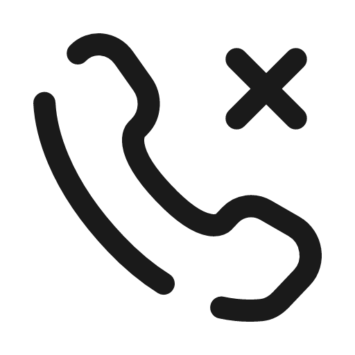 Call cancel broken icon, line style, from Solar