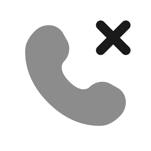 Call cancel rounded bold duotone icon, two-tone style, from Solar