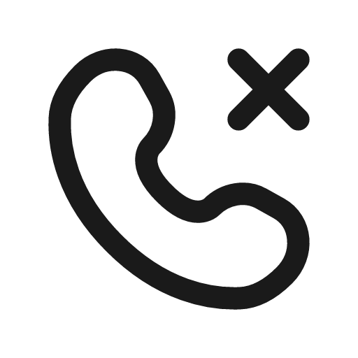 Call cancel rounded linear icon, line style, from Solar