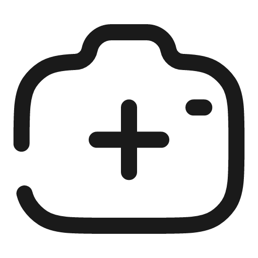 Camera add broken icon, line style, from Solar