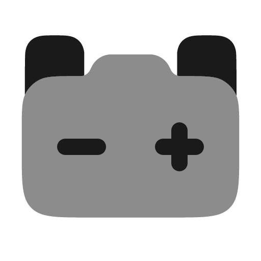 Car battery bold duotone icon, two-tone style, from Solar