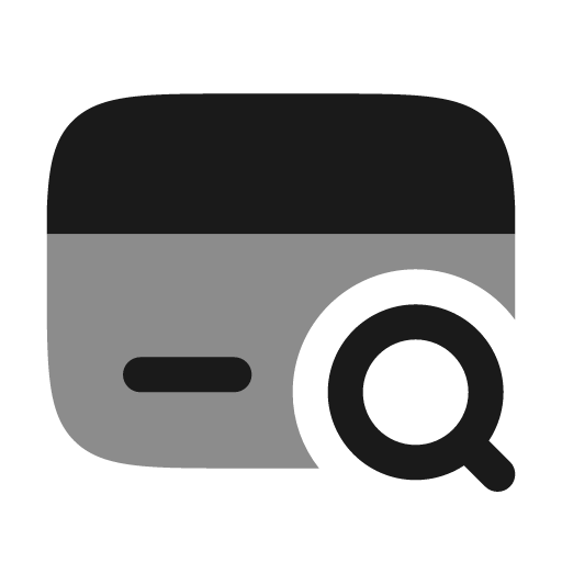 Card search bold duotone icon, two-tone style, from Solar