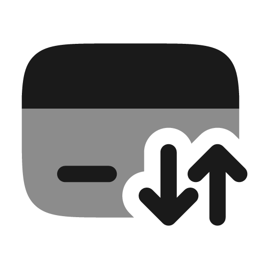 Card transfer bold duotone icon, two-tone style, from Solar
