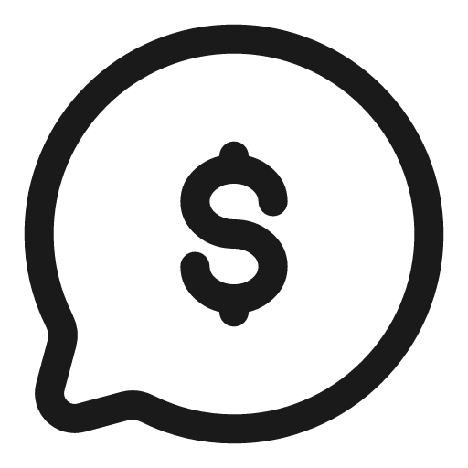 Chat round money linear icon, line style, from Solar