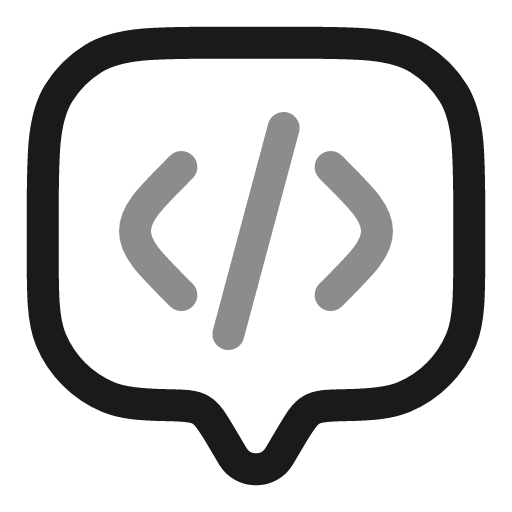 Chat square code line duotone icon, two-tone style, from Solar