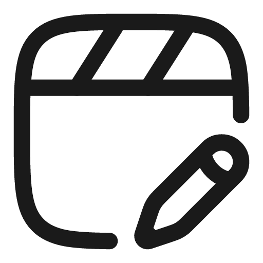 Clapperboard edit linear icon, line style, from Solar