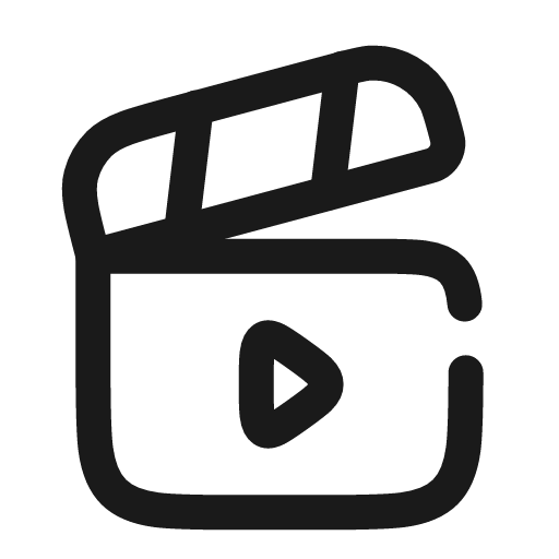 Clapperboard open play broken icon, line style, from Solar