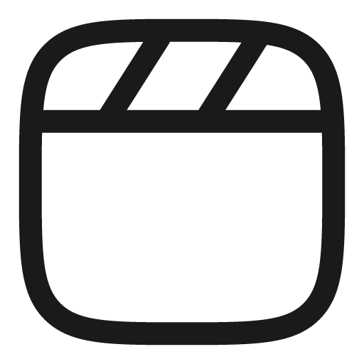 Clapperboard outline icon, outline style, from Solar
