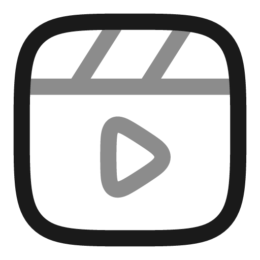 Clapperboard play line duotone icon, two-tone style, from Solar