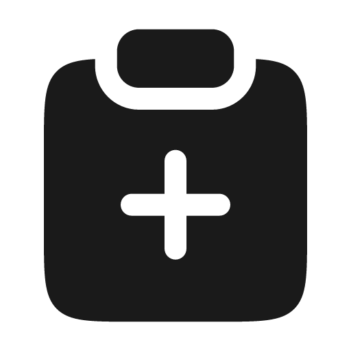 Clipboard add bold icon, bold style, from Solar