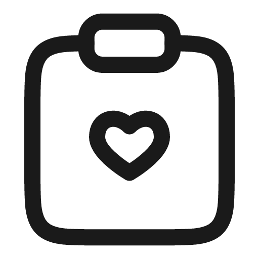 Clipboard heart linear icon, line style, from Solar