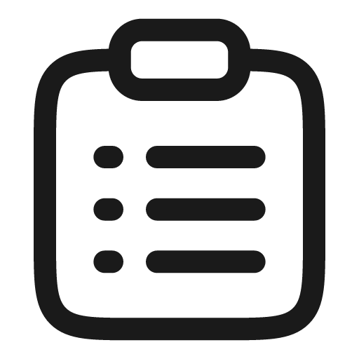Clipboard list outline icon, outline style, from Solar