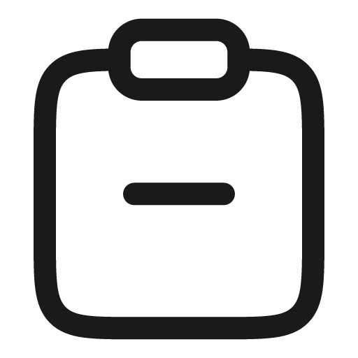 Clipboard minus outline icon, outline style, from Solar