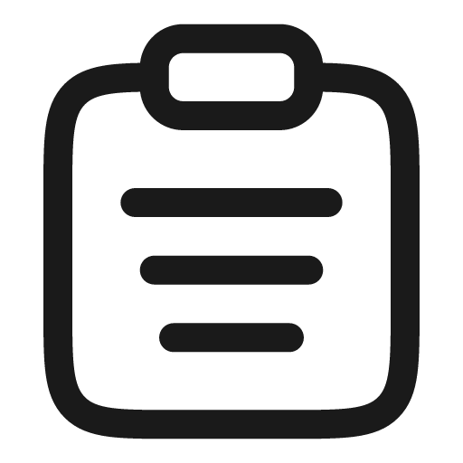 Clipboard outline icon, outline style, from Solar