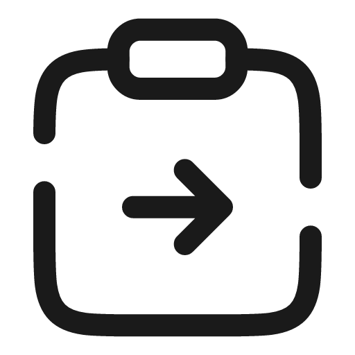 Clipboard paste broken icon, line style, from Solar