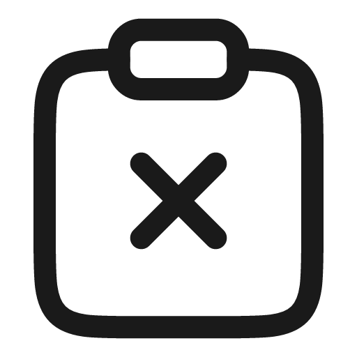 Clipboard remove linear icon, line style, from Solar