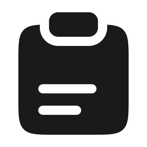 Clipboard text bold icon, bold style, from Solar