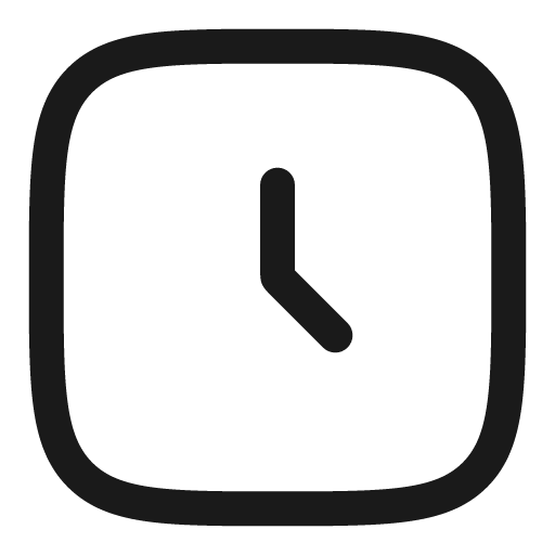 Clock square outline icon, outline style, from Solar