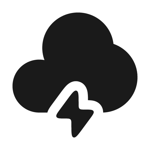 Cloud bolt bold icon, bold style, from Solar